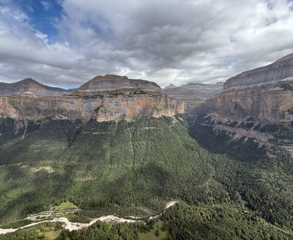 Overlooking the Ordesa Valley while hiking Senda de los Cazadores in Spain