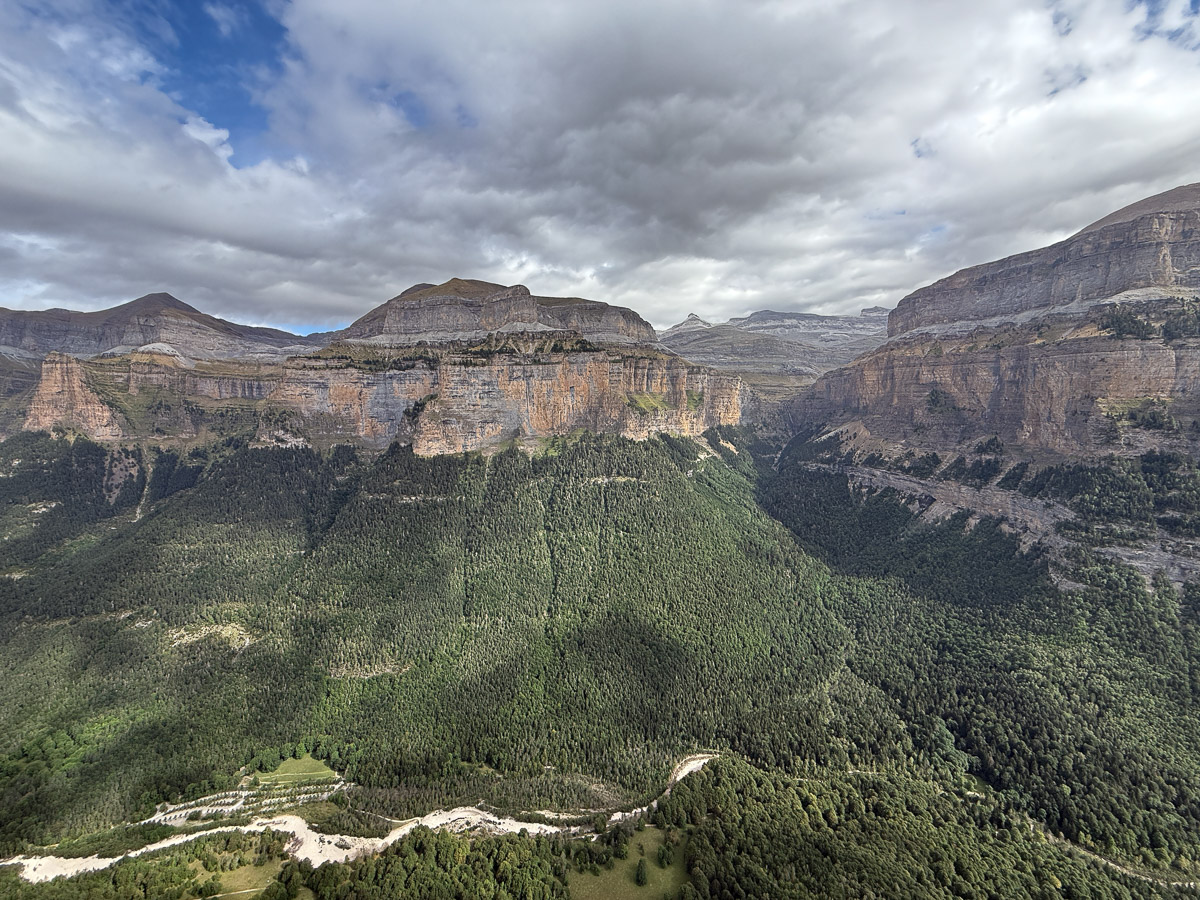 Overlooking the Ordesa Valley while hiking Senda de los Cazadores in Spain