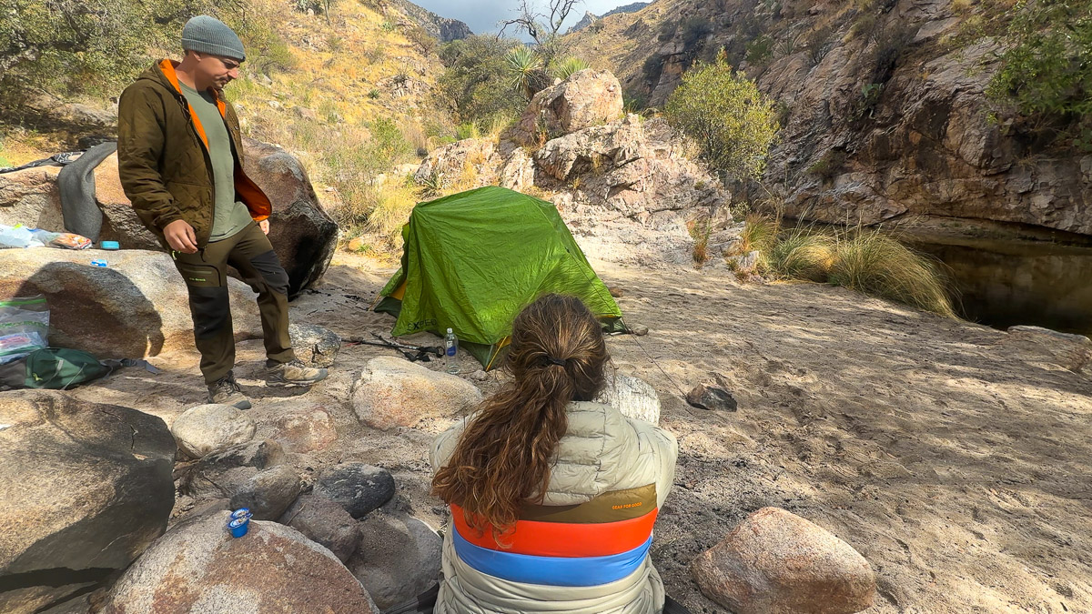 Our campsite at Hutch's Pool.
