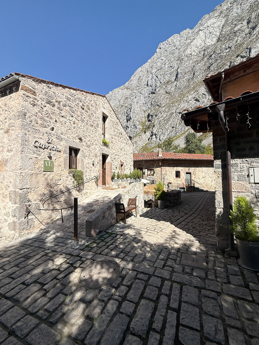 The cobble stone roads in the town of Bulnes.