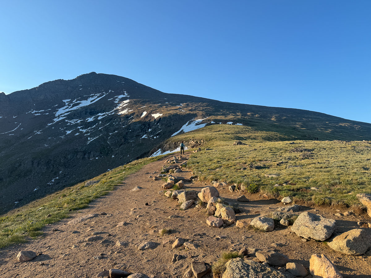 One of the small flat sections in between during our ascent up to Mount Bierstadt